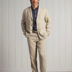 Grayers Aventura Washed Linen Safari Tan Blazer Medium NEW Sport Coat Jacket